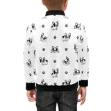 Cute french bulldog paw pattern Kids' Boys' Girls' Bomber Jacket