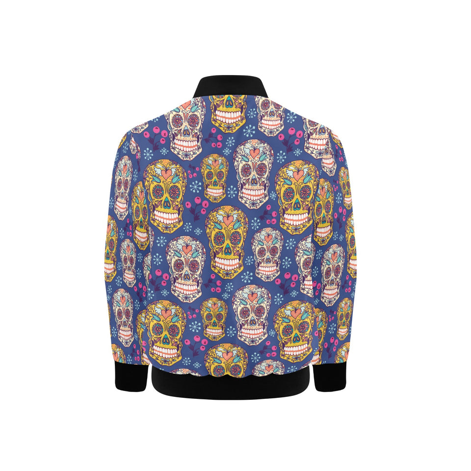 Sugar skull flower pattern Kids' Boys' Girls' Bomber Jacket