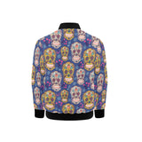 Sugar skull flower pattern Kids' Boys' Girls' Bomber Jacket