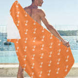 Engine Piston Orange Background Pattern Design 05 Beach Towel