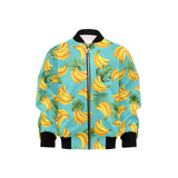 Banana Palm Leaves pattern background Kids' Boys' Girls' Bomber Jacket