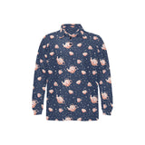 Tea pots Pattern Print Design 04 Men's Long Sleeve Polo Shirt