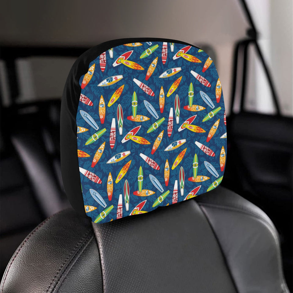 Surfboard Pattern Print Design 01 Car Headrest Cover