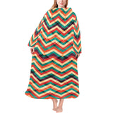 zigzag chevron colorful pattern Blanket Robe with Sleeves