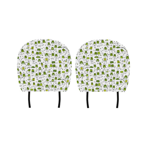 Sketch funny frog pattern Car Headrest Cover