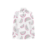 dragon fruit pattern Women's Long Sleeve Polo Shirt