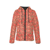Red Tomato Pattern Women's Padded Hooded Jacket
