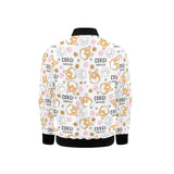 Corgi Dog Pattern Kids' Boys' Girls' Bomber Jacket
