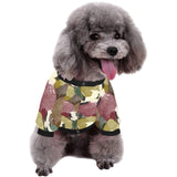 Japanese cranes flying forest dot pattern All Over Print Pet Dog Round Neck Fuzzy Shirt