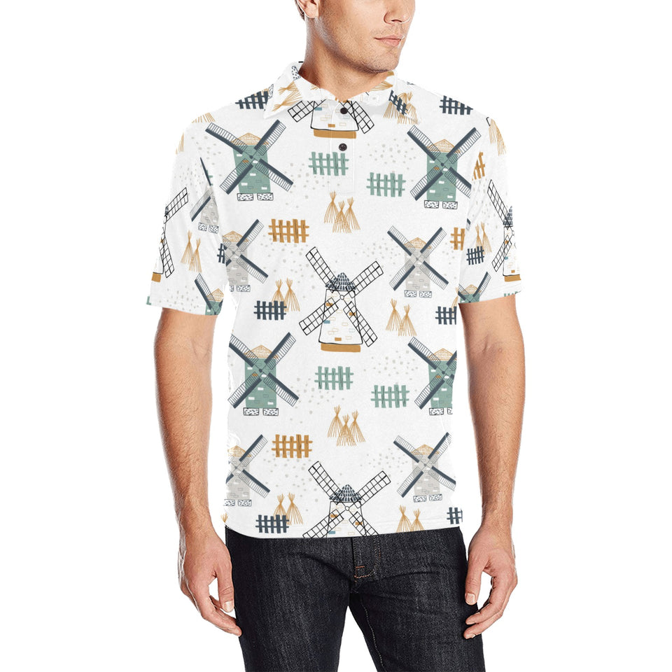 windmill pattern Men's All Over Print Polo Shirt