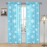 Snowflake pattern blue background Gauze Curtain