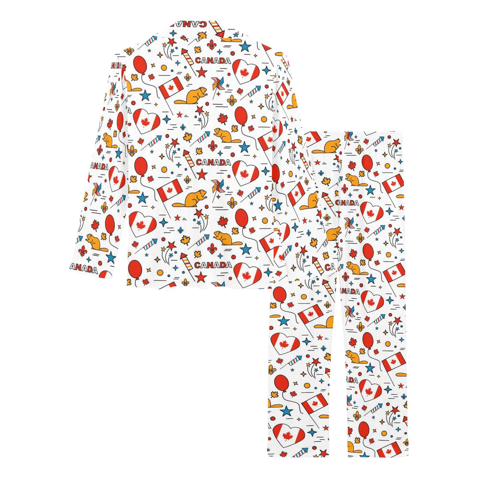 Canada Pattern Print Design 03 Women's Long Pajama Set