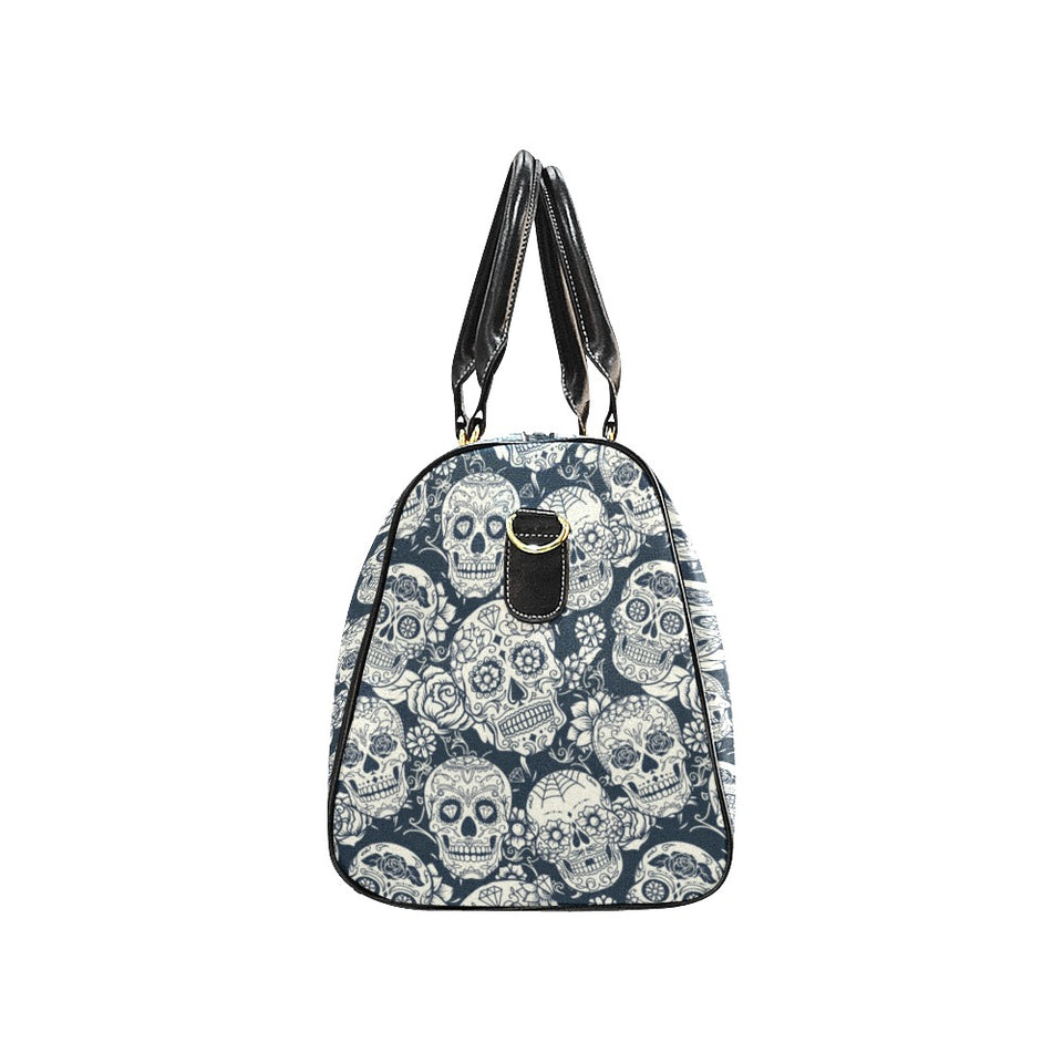 Sugar skull black white pattern Travel Bag