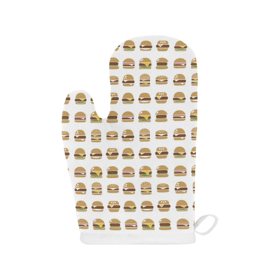 Hamburger Pattern Print Design 02 Heat Resistant Oven Mitts