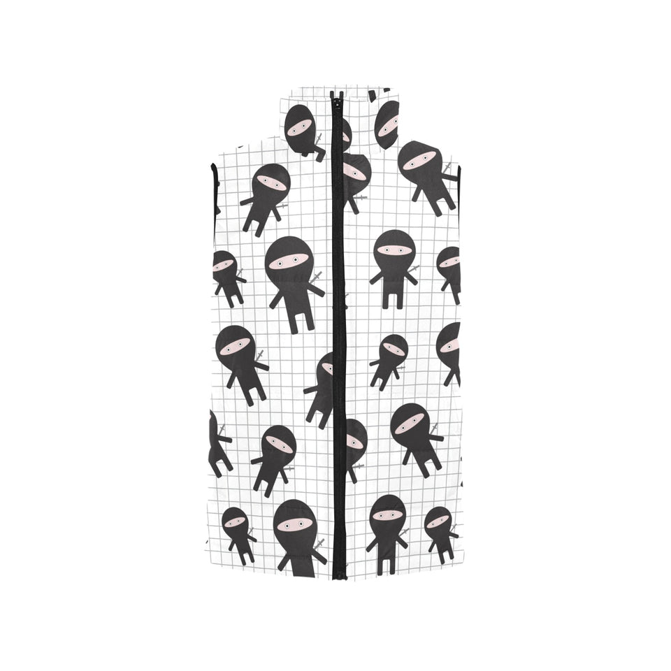 Ninja pattern plaid background Women's Padded Vest