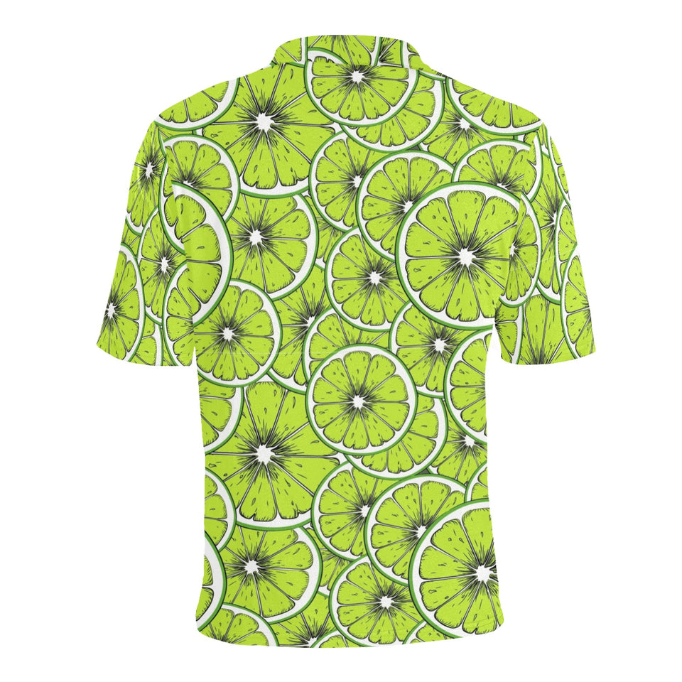 Slices of Lime design pattern Men's All Over Print Polo Shirt