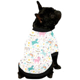 Colorful unicorn pattern All Over Print Pet Dog Round Neck Fuzzy Shirt