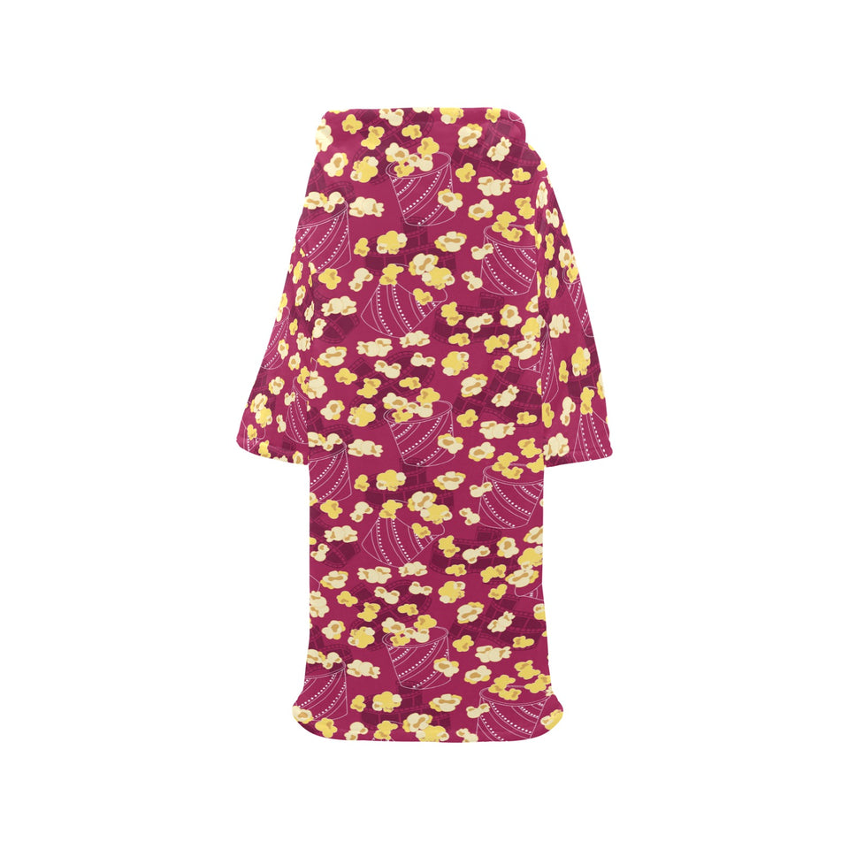 Popcorn Pattern Print Design 02 Blanket Robe with Sleeves