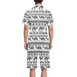 Camel polynesian tribal pattern Men's V-Neck Short Pajama Set