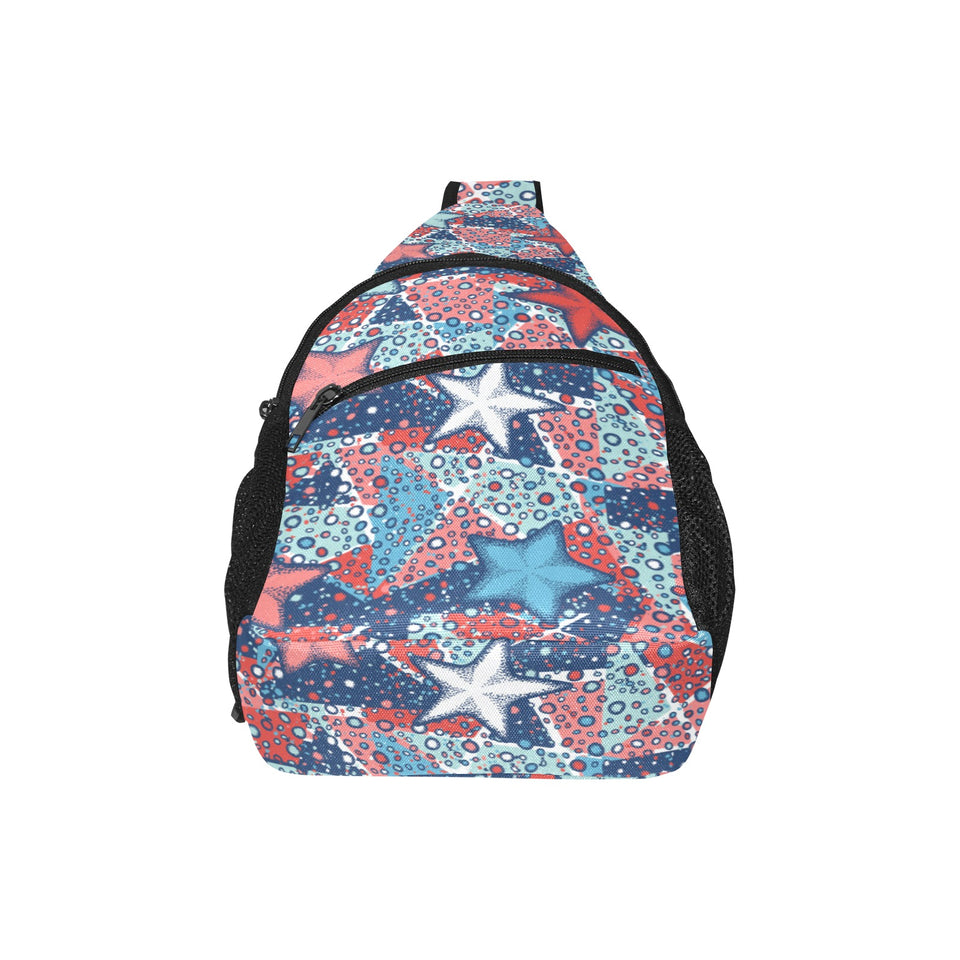 Hand drawn colorful starfish All Over Print Chest Bag