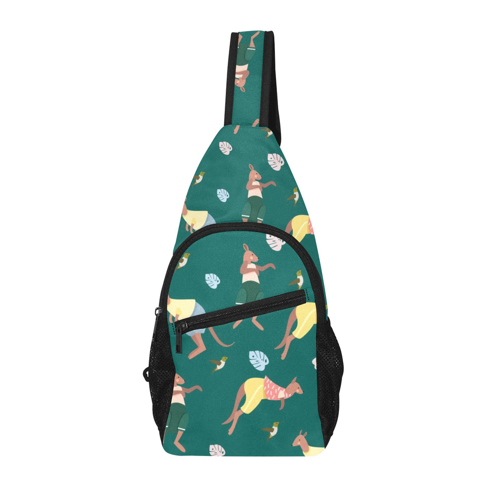 Kangaroo leaves pattern All Over Print Chest Bag
