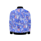 white bengal tigers pattern Kids' Boys' Girls' Bomber Jacket