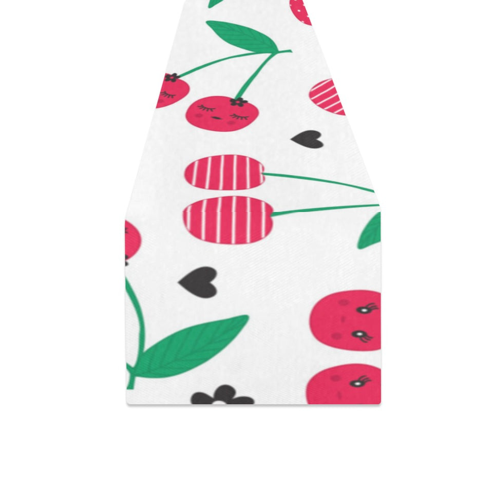cherry pattern white background Table Runner