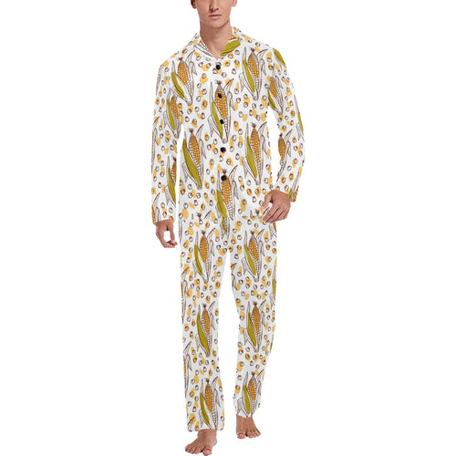 Corn Pattern Print Design 02 Men's Long Pajama Set