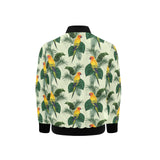 Beautiful parrot palm leaves pattern Kids' Boys' Girls' Bomber Jacket