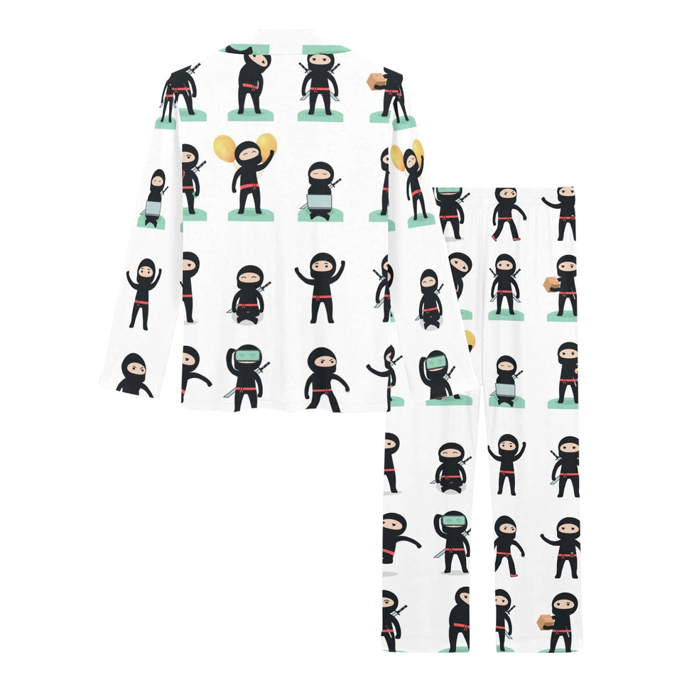 Cute ninja katana sword pattern Women's Long Pajama Set