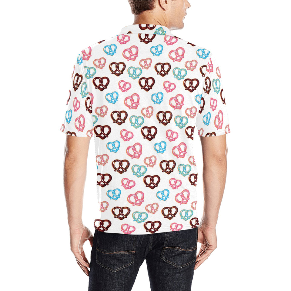Pretzels Pattern Print Design 04 Men's All Over Print Polo Shirt