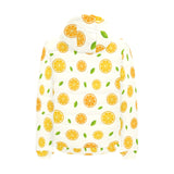 oranges leaves pattern Men's Padded Hooded Jacket