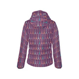 Eiffel Tower Pattern Print Design 05 Women's Padded Hooded Jacket