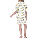 Silhouettes of goat and tree pattern Kids' Boys' Girls' V-Neck Short Pajama Set