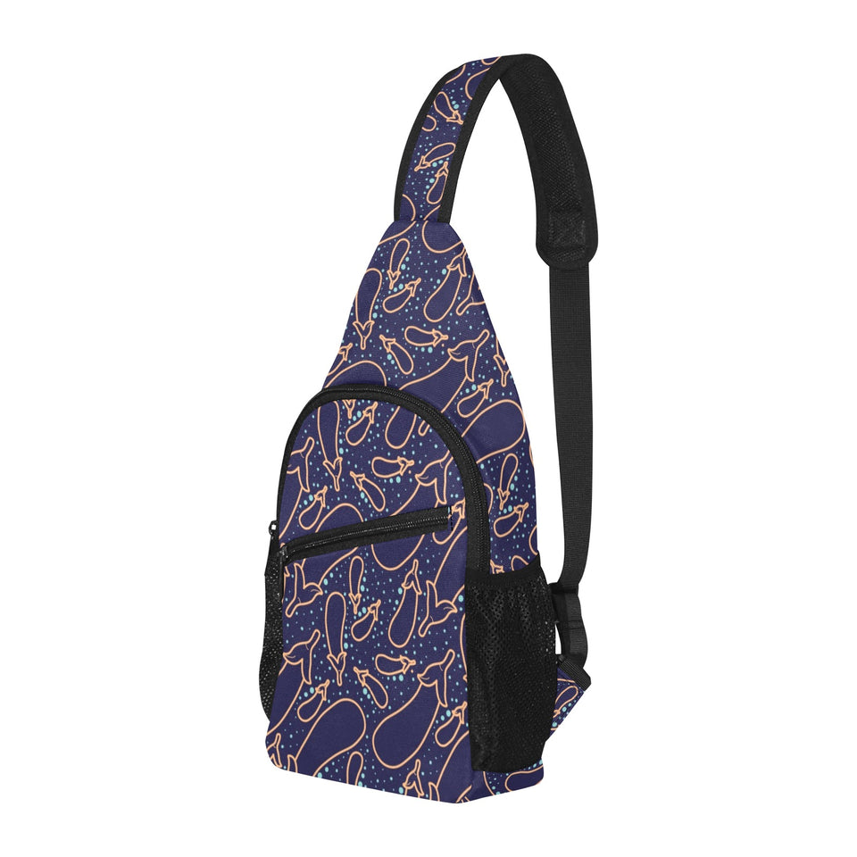 Eggplant Pattern Print Design 04 All Over Print Chest Bag