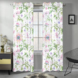 Beautiful pink lotus waterlily leaves pattern Gauze Curtain