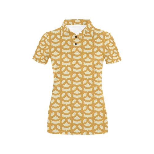Pretzels Pattern Print Design 01 Women's All Over Print Polo Shirt