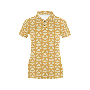 Pretzels Pattern Print Design 01 Women's All Over Print Polo Shirt