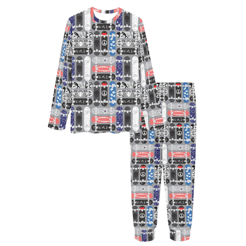 Skate Board Pattern Print Design 04 Women's All Over Print Pajama Set