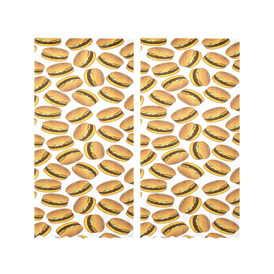 Hamburger Pattern Print Design 03 Gauze Curtain
