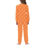 Engine Piston Orange Background Pattern Design 05 Kids' Boys' Girls' All Over Print Pajama Set