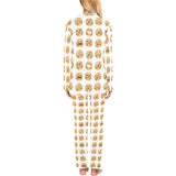 Hamburger Pattern Print Design 04 Women's Long Pajama Set
