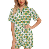 Horseshoes Pattern Print Design 04 Women's V-Neck Short Pajama Set
