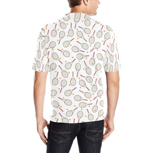 Tennis Pattern Print Design 04 Men's All Over Print Polo Shirt