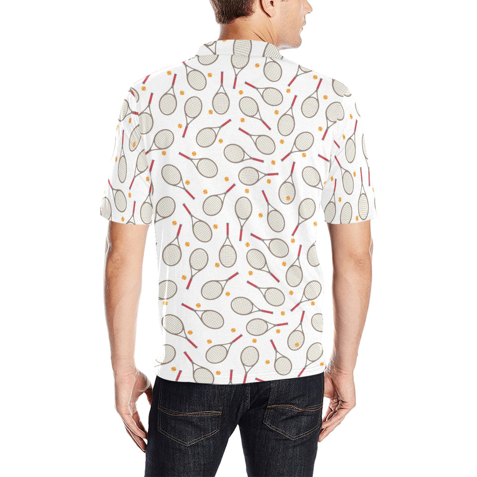 Tennis Pattern Print Design 04 Men's All Over Print Polo Shirt
