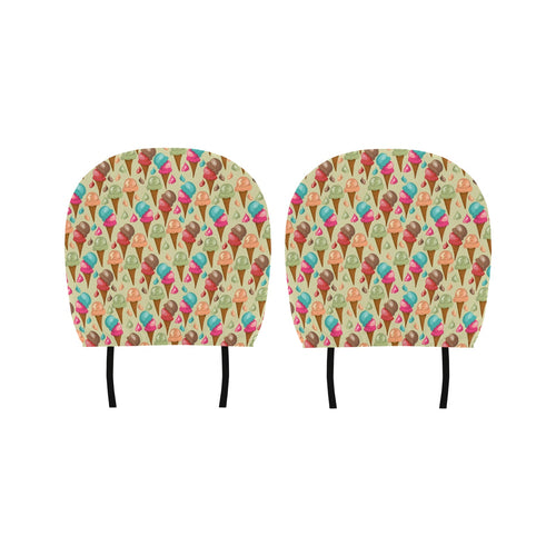 Colorful ice cream pattern Car Headrest Cover