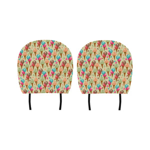 Colorful ice cream pattern Car Headrest Cover