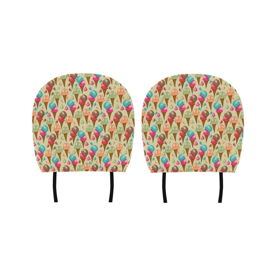 Colorful ice cream pattern Car Headrest Cover