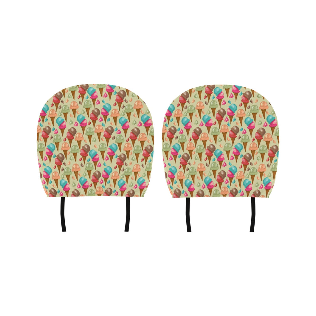 Colorful ice cream pattern Car Headrest Cover