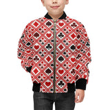Casino Cards Suits Pattern Print Design 03 Kids' Boys' Girls' Bomber Jacket